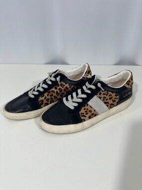 Vintage Havana Leopard Calf Hair Leather Sneakers Women's Size 11